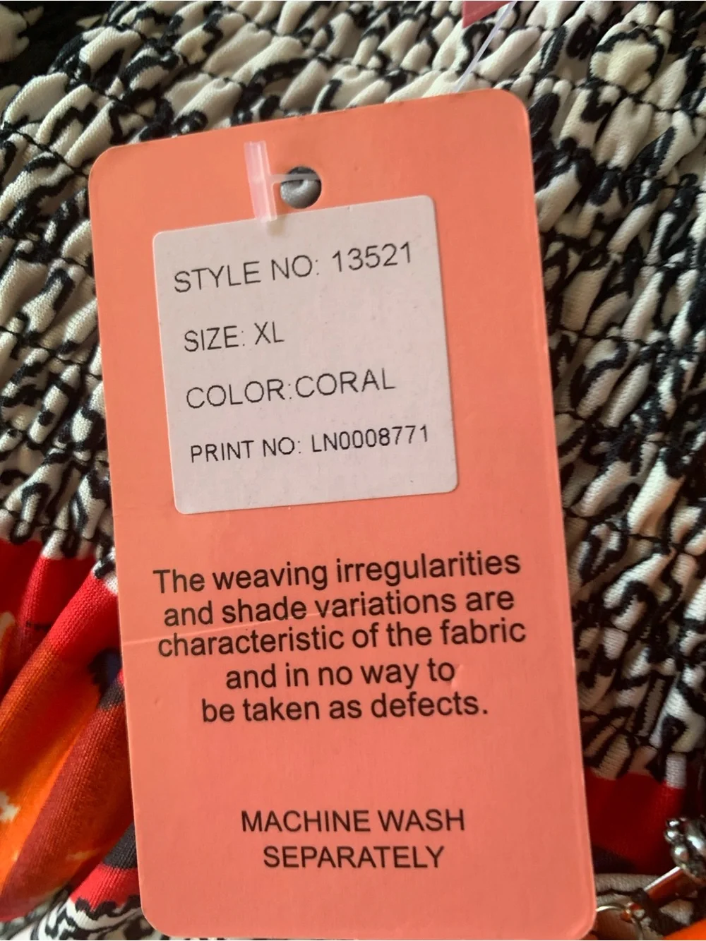 Magic Orange Multi-Pattern Maxi Dress with Optional Halter Tie, XL - Picture 4 of 5